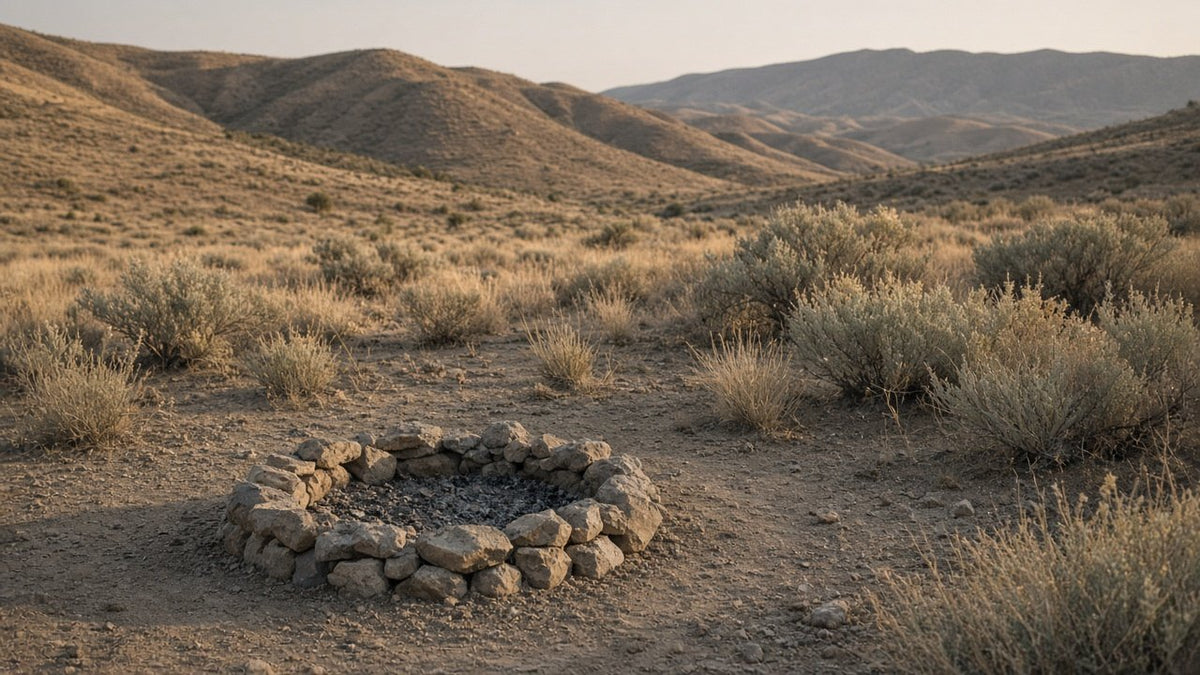 Empty fire ring on public land