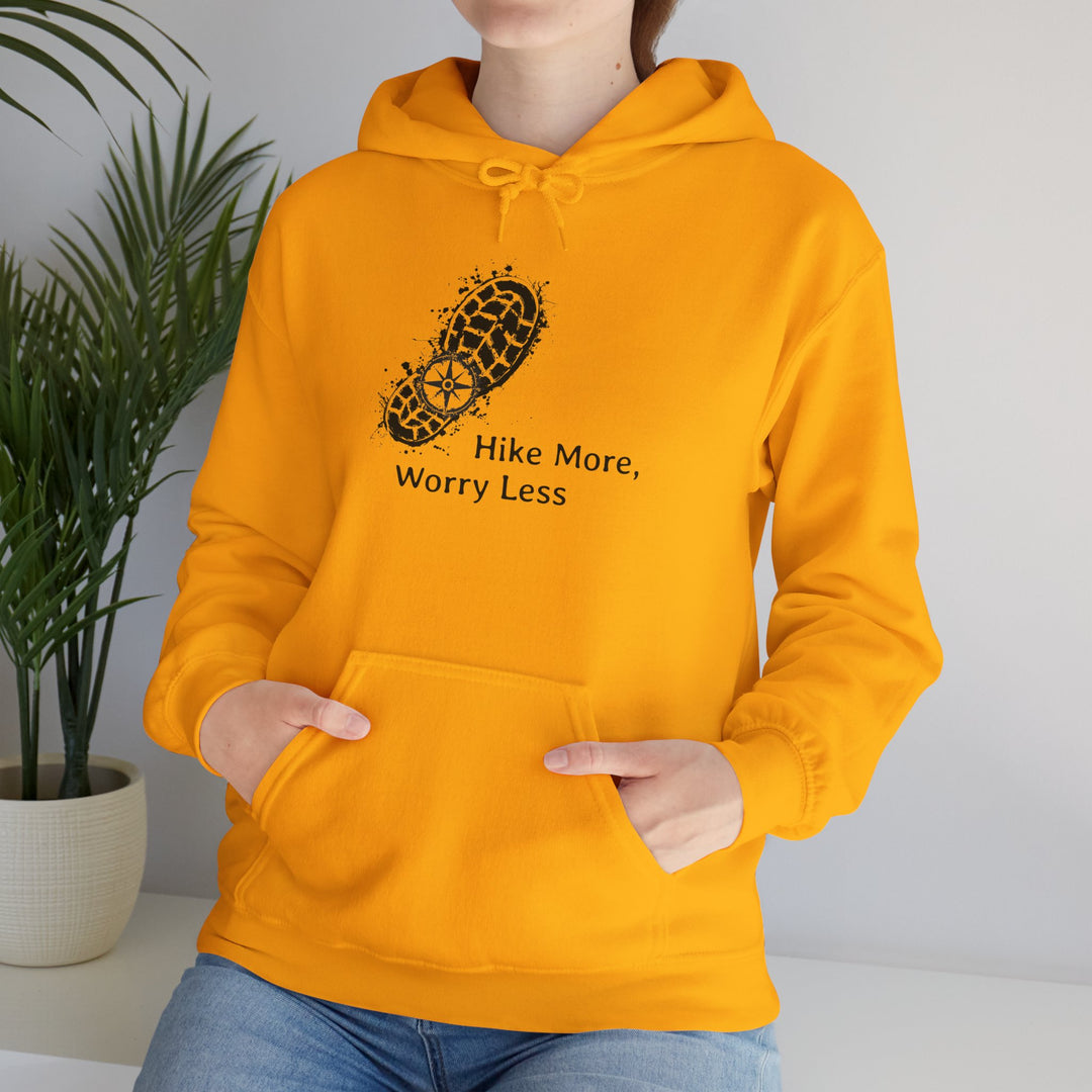 Hike More, Worry Less Unisex Hooded Sweatshirt