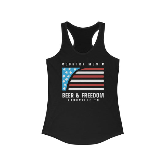 Country Music, Beer & Freedom Racerback Tank