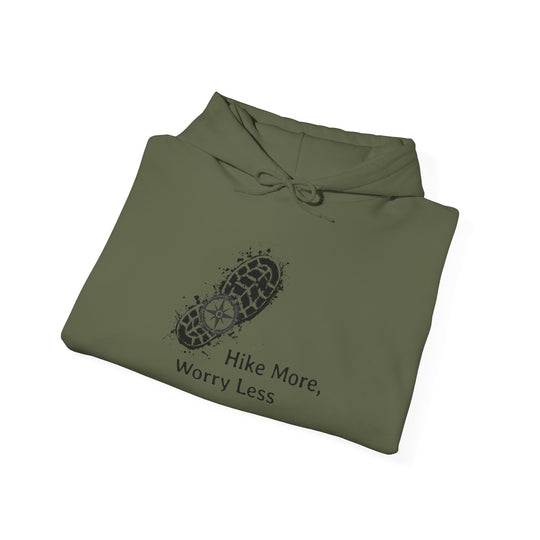 Hike More, Worry Less Unisex Hooded Sweatshirt