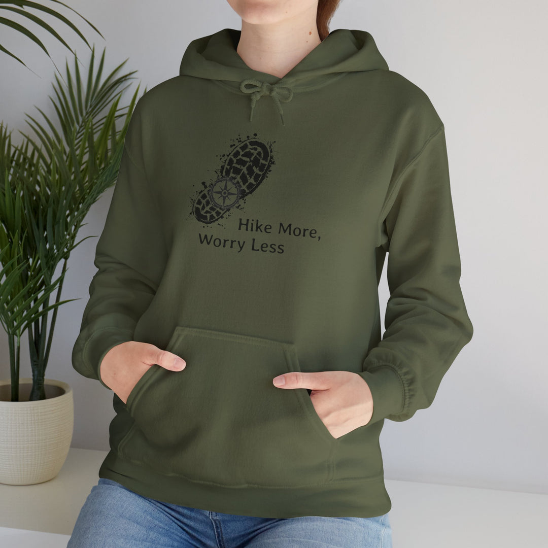 Hike More, Worry Less Unisex Hooded Sweatshirt
