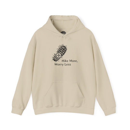 Hike More, Worry Less Unisex Hooded Sweatshirt
