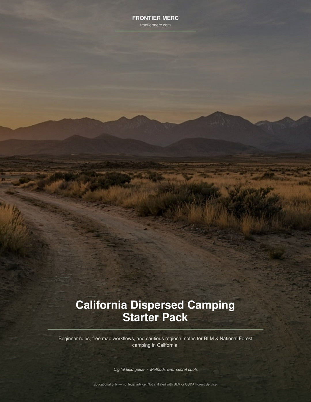 California Dispersed Camping Starter Pack — PDF cover